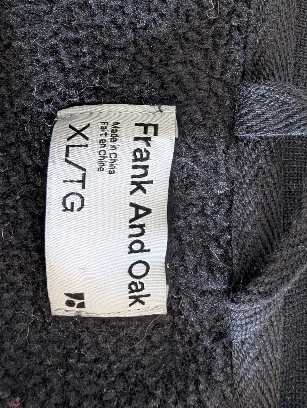 Frank & Oak Black Crewneck Fleece - Picture 3 of 3